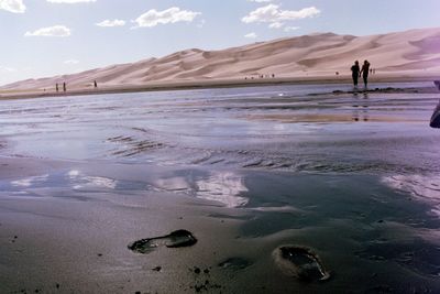 Scenic view of beach against sky