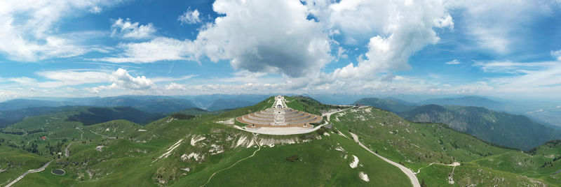 Panoramic view of landscape against cloudy sky