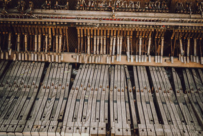 Full frame shot of old wooden piano
