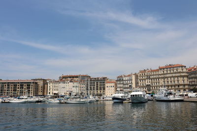 Boats on the port of marseille. 