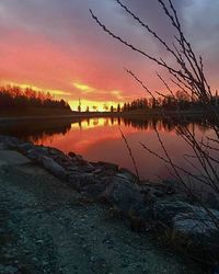 Sunset over lake