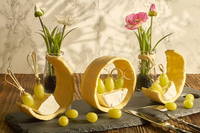 Close-up of food on table