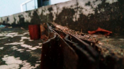 Close-up of rusty metallic structure