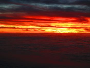 Scenic view of dramatic sky during sunset