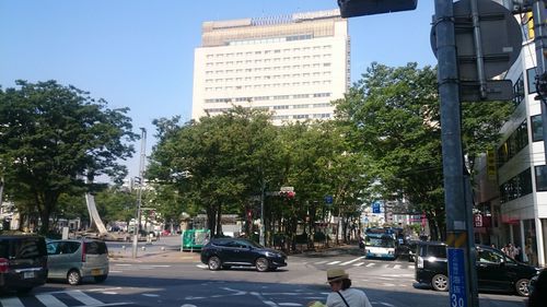 City street with buildings in background