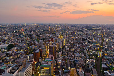 Urban evening view of tokyo