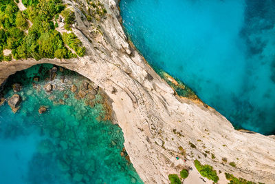 High angle view of beach