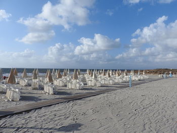 Scenic view of beach against sky