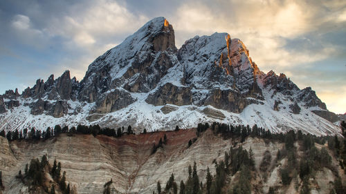 Snowcapped mountains against sky