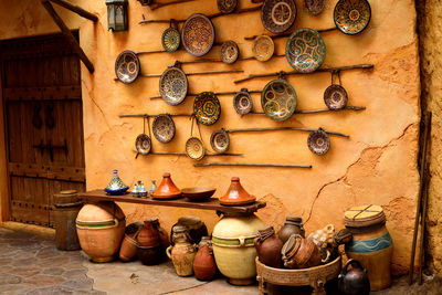 Earthenware for sale at market