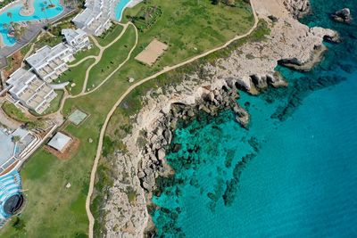 High angle view of beach