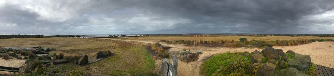 Panoramic shot of land against sky