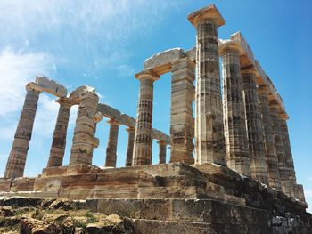 Low angle view of temple against sky