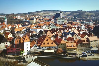 High angle shot of townscape