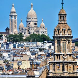 Church and basilique du sacre coeur in city