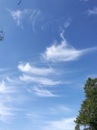 Low angle view of blue sky