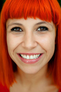 Portrait of smiling woman with dyed hair