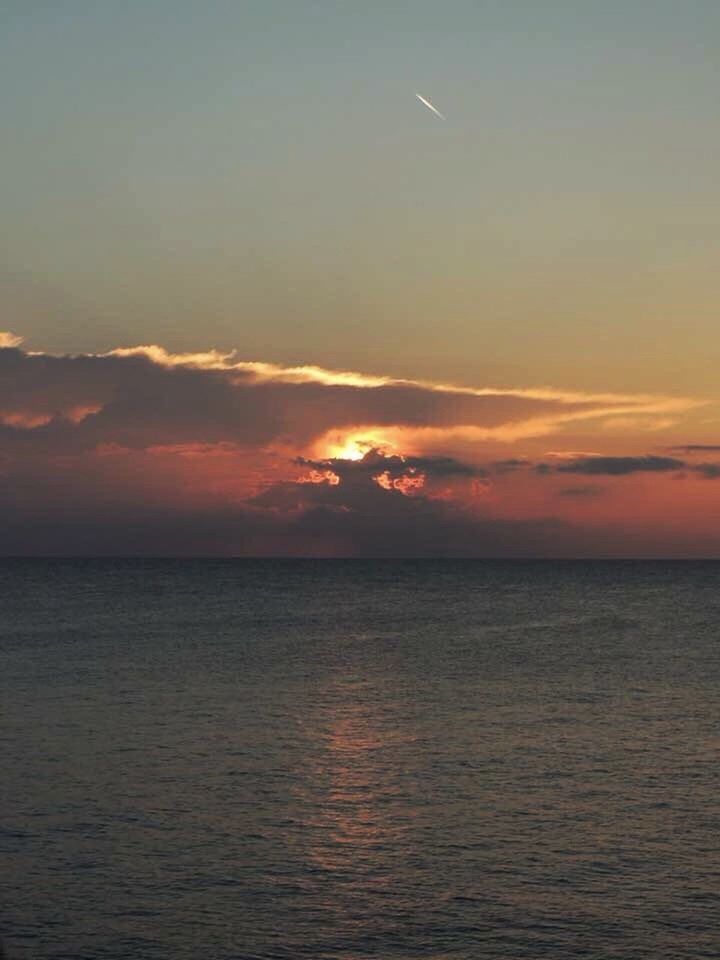 sky, sunset, water, scenics - nature, waterfront, cloud - sky, beauty in nature, tranquil scene, tranquility, sea, horizon, nature, horizon over water, orange color, idyllic, no people, outdoors, freedom, rippled