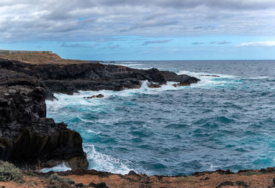 Before sea storm on the north coast of tenerife, mesa de mar area