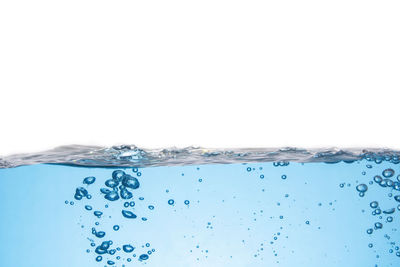 Close-up of splashing water against white background