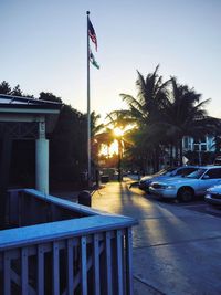 City street at sunset