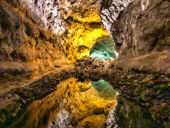 Rock formation in water