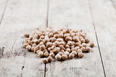 High angle view of eggs on table