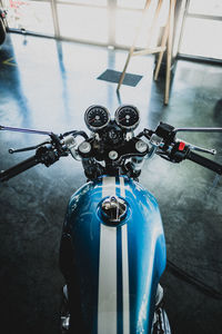 High angle view of bicycle