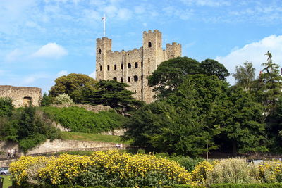 Exterior of rochester castle in kent, united kingdom.