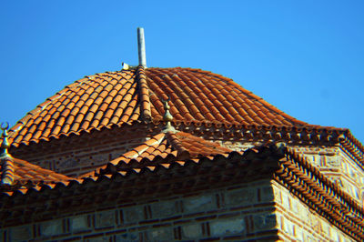 Low angle view of built structure against clear sky