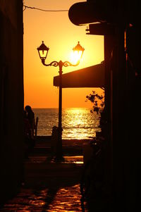 Scenic view of sea at sunset