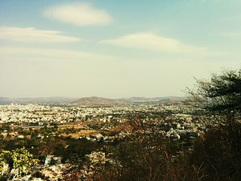 Aerial view of landscape against sky