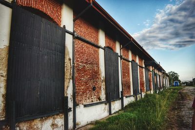 Low angle view of buildings against sky