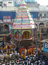 View of market stall in city