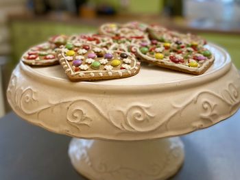 Close-up of cake on table