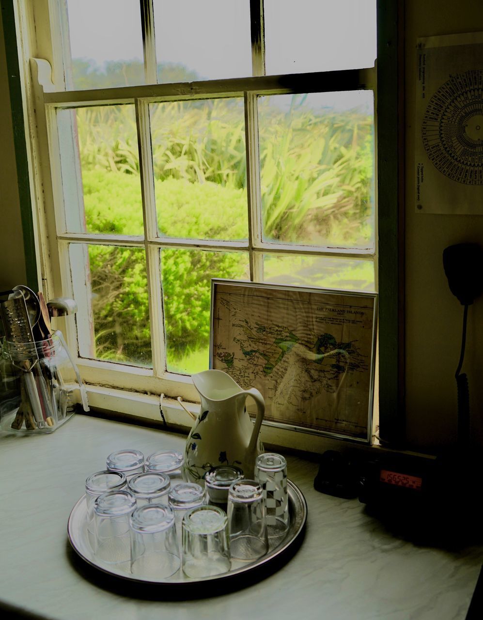 VIEW OF TABLE THROUGH WINDOW