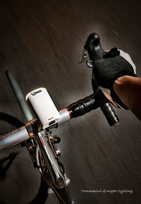 High angle view of person using smart phone