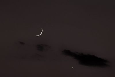 Low angle view of moon in sky