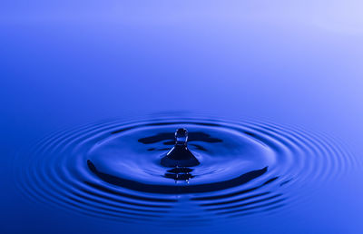 Close-up of blue rippled water