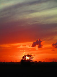 Scenic view of dramatic sky during sunset