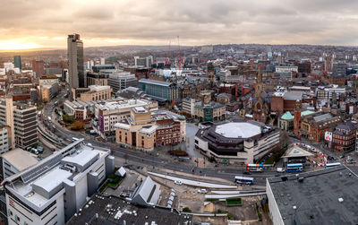 High angle view of cityscape