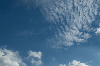 Low angle view of clouds in sky