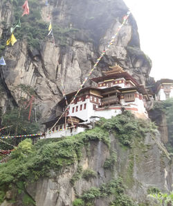 High angle view of temple against mountain