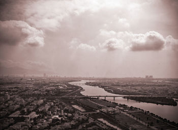 Scenic view of river against sky