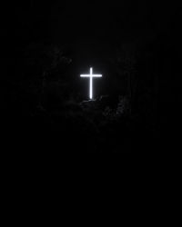 Illuminated street light at night