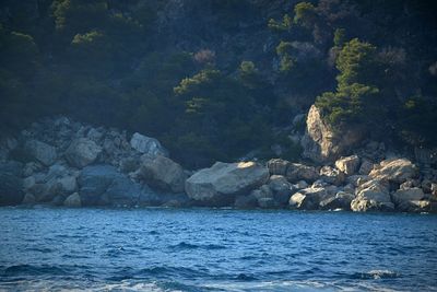 Rock formations in sea