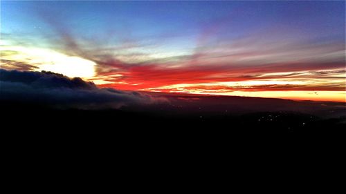 Scenic view of dramatic sky during sunset