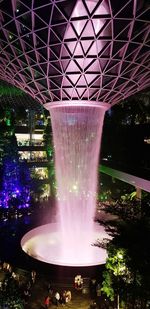 View of illuminated fountain at night