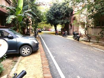 Vehicles on road in city