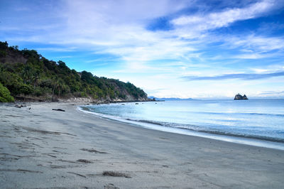 Scenic view of beach against sky